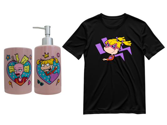 BOX PARA REGALO: Polera Angelica + Dispensador y porta cepillo